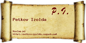 Petkov Izolda névjegykártya